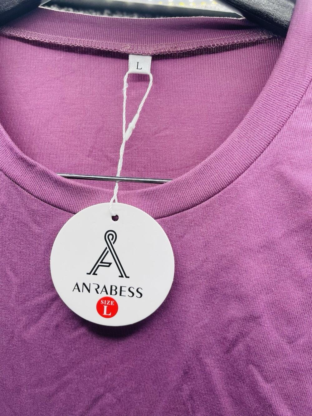 Women’s Anrabess Short Sleeve Crew Neck Mini Purple Size Large New